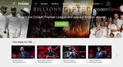 Hotstar website screenshot